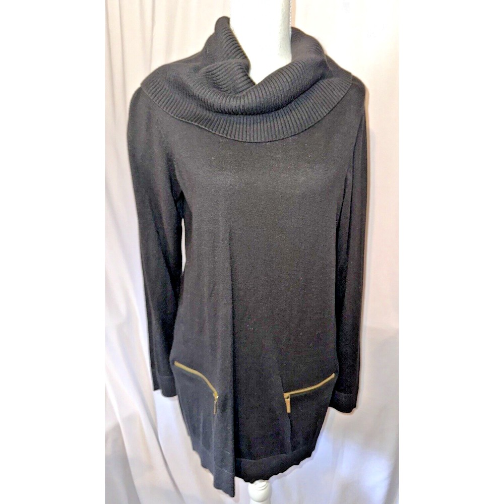 Michael Kors Sweater Dress XL Zipper Pockets Turtleneck Long Sleeves Soft Knit